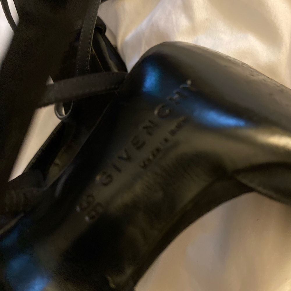 Givenchy Silk Bow Black Ankle Strap Heels - Picture 13 of 13